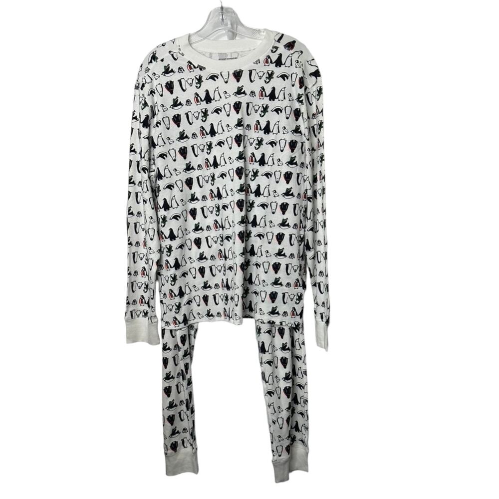 Amazon Essentials Men's Family Knit Pajama Set Penguin Parade Men's Large New
